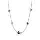 4 - Linea 0.51 ctw Black Diamond (4 mm) and Aquamarine Women Station Necklace 