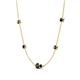 4 - Linea 0.59 ctw Black Diamond (4 mm) and Blue Sapphire Women Station Necklace 