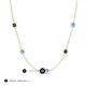 3 - Linea 0.54 ctw Black Diamond (4 mm) and Blue Topaz Women Station Necklace 