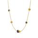 4 - Linea 0.51 ctw Black Diamond (4 mm) and Citrine Women Station Necklace 