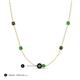 3 - Linea 0.60 ctw Black Diamond (4 mm) and Green Garnet Women Station Necklace 