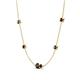 4 - Linea 0.60 ctw Black Diamond (4 mm) and Red Garnet Women Station Necklace 