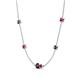 4 - Linea 0.57 ctw Black Diamond (4 mm) and Ruby Women Station Necklace 