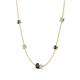 4 - Linea 0.50 ctw Black Diamond (4 mm) and Opal Women Station Necklace 