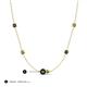 3 - Linea 0.60 ctw Black Diamond (4 mm) and Peridot Women Station Necklace 