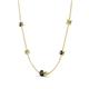 4 - Linea 0.60 ctw Black Diamond (4 mm) and Peridot Women Station Necklace 