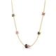 4 - Linea 0.60 ctw Black Diamond (4 mm) and Pink Sapphire Women Station Necklace 