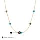 3 - Linea 0.51 ctw Black Diamond (4 mm) and Turquoise Women Station Necklace 