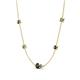 4 - Linea 0.60 ctw Black Diamond (4 mm) and Created Alexandrite Women Station Necklace 