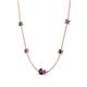 4 - Linea 0.51 ctw Black Diamond (4 mm) and Amethyst Women Station Necklace 