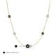 3 - Linea 0.51 ctw Black Diamond (4 mm) and Aquamarine Women Station Necklace 