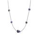 4 - Linea 0.51 ctw Black Diamond (4 mm) and Iolite Women Station Necklace 