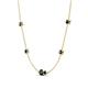 4 - Linea 0.58 ctw Black Diamond (4 mm) and London Blue Topaz Women Station Necklace 