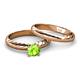 4 - Eudora 1.10 ct Classic Peridot Solitaire Bridal Set Ring 