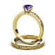 4 - Cael 0.80 ct Classic Iolite Solitaire Bridal Set Ring 