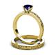 4 - Cael 1.15 ct Classic Blue Sapphire Solitaire Bridal Set Ring 