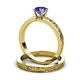 4 - Cael 0.92 ct Classic Tanzanite Solitaire Bridal Set Ring 