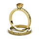 4 - Cael 0.87 ct Classic Citrine Solitaire Bridal Set Ring 