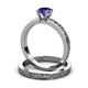 4 - Cael 0.80 ct Classic Iolite Solitaire Bridal Set Ring 