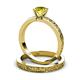 4 - Cael 1.00 ct Classic Yellow Diamond Solitaire Bridal Set Ring 