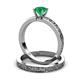 4 - Cael 0.80 ct Classic Emerald Solitaire Bridal Set Ring 