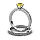 4 - Cael 1.00 ct Classic Yellow Diamond Solitaire Bridal Set Ring 