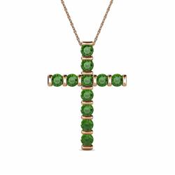 Amen Green Garnet Cross Pendant Green Garnet Womens Cross Pendant Necklace ctw K Rose GoldIncluded Inches K Rose Gold Chain