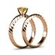 5 - Eudora 0.87 ct Classic Citrine Solitaire Bridal Set Ring 