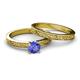 6 - Cael 0.92 ct Classic Tanzanite Solitaire Bridal Set Ring 