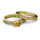 6 - Cael 0.87 ct Classic Citrine Solitaire Bridal Set Ring 