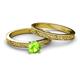 6 - Cael 1.10 ct Classic Peridot Solitaire Bridal Set Ring 