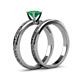 5 - Cael 0.80 ct Classic Emerald Solitaire Bridal Set Ring 