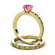 4 - Niah 0.95 ct Classic Pink Sapphire Solitaire Bridal Set Ring  