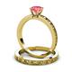 4 - Niah 0.87 ct Classic Pink Tourmaline Solitaire Bridal Set Ring  