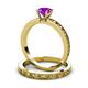 4 - Niah 0.87 ct Classic Amethyst Solitaire Bridal Set Ring  