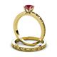 4 - Niah 1.00 ct Classic Rhodolite Garnet Solitaire Bridal Set Ring  