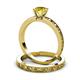 4 - Niah 0.95 ct Classic Yellow Sapphire Solitaire Bridal Set Ring  