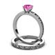 4 - Niah 0.95 ct Classic Pink Sapphire Solitaire Bridal Set Ring  