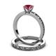 4 - Niah 1.00 ct Classic Rhodolite Garnet Solitaire Bridal Set Ring  