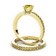 3 - Janina 0.95 ct Classic Yellow Sapphire (6.00 mm) Solitaire Bridal Set Ring  