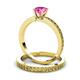 3 - Janina 0.95 ct Classic Pink Sapphire (6.00 mm) Solitaire Bridal Set Ring  