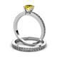 3 - Janina 1.00 ct Classic Yellow Diamond (6.50 mm) Solitaire Bridal Set Ring  