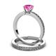 3 - Janina 0.95 ct Classic Pink Sapphire (6.00 mm) Solitaire Bridal Set Ring  