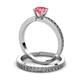 3 - Janina 0.87 ct Classic Pink Tourmaline (6.50 mm) Solitaire Bridal Set Ring  