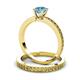 3 - Janina 0.95 ct Classic Blue Topaz (6.50 mm) Solitaire Bridal Set Ring  