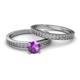 4 - Janina 0.87 ct Classic Amethyst (6.50 mm) Solitaire Bridal Set Ring  