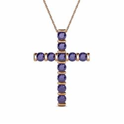 Amen Iolite Cross Pendant Iolite Womens Cross Pendant Necklace ctw K Rose GoldIncluded Inches K Rose Gold Chain