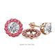 1 - Serena 0.57 ctw (2.00 mm) Round Pink Tourmaline Jackets Earrings 