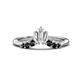 1 - Ahwa 0.40 ctw Tapered Baguette Lab Grown Diamonds Accented Round Black Diamond Curved Wedding Band 