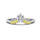 1 - Ahwa 0.40 ctw Tapered Baguette Lab Grown Diamonds Accented Round Yellow Sapphire Curved Wedding Band 